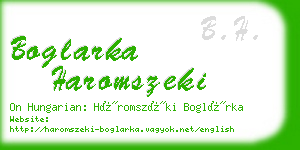 boglarka haromszeki business card